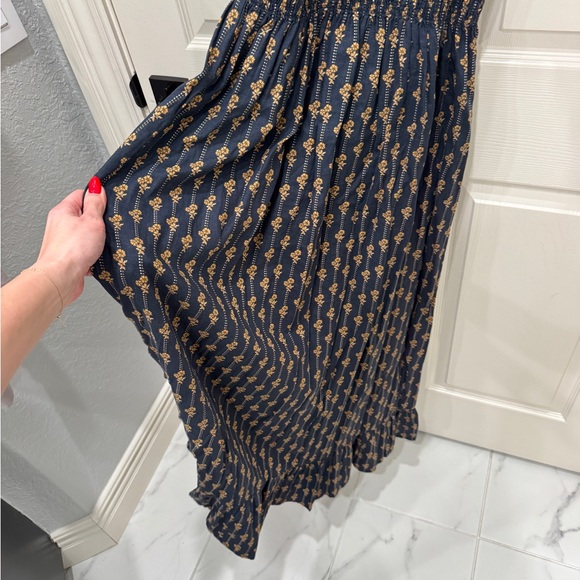 Rylee + Cru Navy and Gold Floral Maxi Dress - Picture 7 of 16